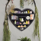 NNETM Two hearts intertwine in this beautifully crafted crystal wood shelf