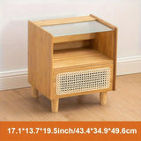 NNETM Modern Minimalist Bedside Table w/ Storage - Bamboo