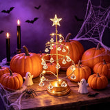 LED Christmas Tree Lamp Warm Light Spiral Golden Metal