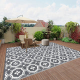 NNETM Outdoor Reversible Patio Mat Geometric Pattern
