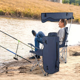 NNETM Outdoor Folding Chair Shade with Steel Frame Seat