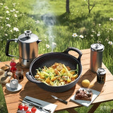 NNETM Pre-Seasoned Cast Iron Skillet with Dual Handles