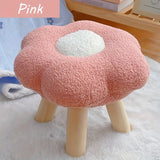 NNETM Flower-Shaped Wooden Step Stool for Home and Office