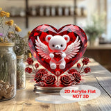 NNETM Crystal Bear Holding Heart Ornament