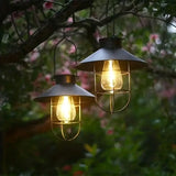 NNETM Black Vintage Solar-Powered Art Courtyard Chandelier - Outdoor Garden Decor