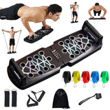 NNETM 11-in-1 Push Up Board Set – Foldable Multi-Function Push Up Trainer with Resistance Bands for Home Workout