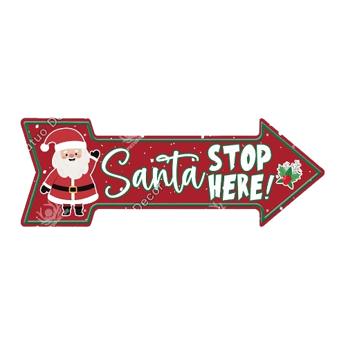 NNEOBA Putuo Decor Happy Christmas Vintage Metal Tin Arrow Sign - 7.8 x 11.8 In