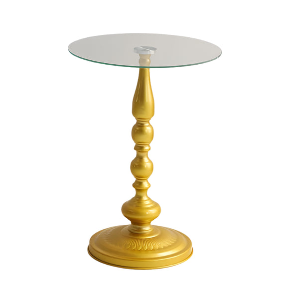 NNETM Corner Table Round Minimalist Side Table (Golden)