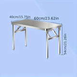 NNETM Folding Outdoor Stainless Steel Dining Table