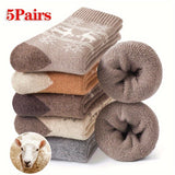 NNETM Women's Warm Wool Knit Socks (5-Pair Pack)