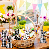 NNETM Set of 6 Easter Bunny Decor with Polka Dot Baskets
