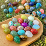 NNETM 20pcs Natural Polished Stone Chakra Egg Crystal Set
