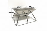NNETM Foldable Charcoal BBQ Grill Stainless Steel Portable Camping