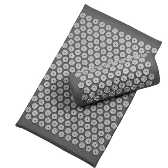 NNETM 3PCS Yoga Acupressure Massage Mat Set(Dark Gray)