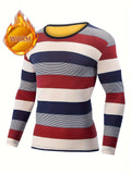 NNETM Men's Thermal Striped Skiing Fleece Shirt