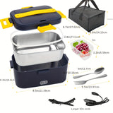 NNETM Electric Heated Lunch Box with Insulated Bag (1.8L)