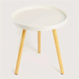 NNETM Minimalist Round White Coffee Table - Space-Saving Design