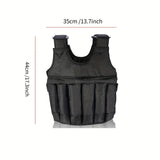 NNETM Adjustable 50kg Weighted Vest for Fitness Training(Weights not included)