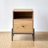 NNETM Wood Bedside Cabinet - Quiet Glide Drawers