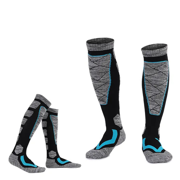 NNETM Warmth Trek: Over-the-Knee Thermal Socks - Blue, US Size 7-10