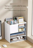 NNETM Modern White Desktop Office Desk Storage Box with Drawers - Rust Resistant