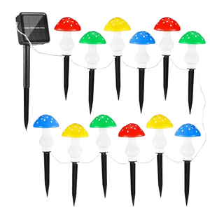 Twelve Glowing Mushrooms: A Solar-Powered Christmas Delight