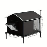 NNETM Four Seasons Outdoor Cat Shelter with Ice Box