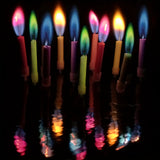 12pcs Colorful Flame Decorative Birthday Cake Candles