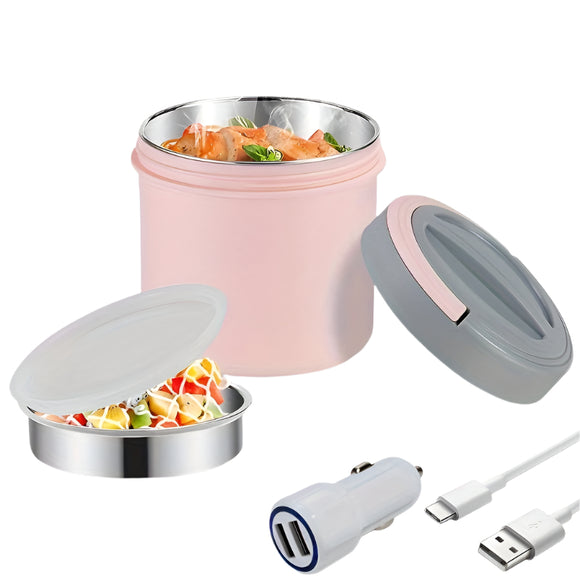 NNETM Electric Heated Stainless Steel Lunch Box