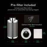 NNETM Charcoal Air Filter Odor Control for Grow Tents