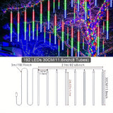 192-LED USB Meteor Shower Lights 8-Tube Multicolor
