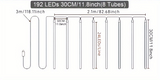 192-LED USB Meteor Shower Lights 8-Tube Multicolor