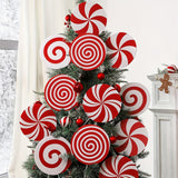 NNETM Candy Cane Swirls Christmas Tree Topper & Ornament Set