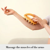 NNETM 2pcs 12-Beads Gua Sha Massage Stick – Carbonized Solid Wood(Brown)