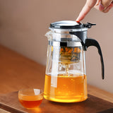 NNETM Easy-Press Glass Tea Infuser One-Touch Brewing