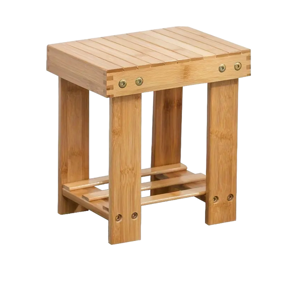 NNETM Bamboo Children's Small Stool - Square Shape, 25cm High