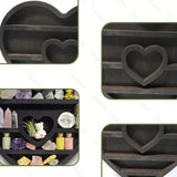 NNETM Two hearts intertwine in this beautifully crafted crystal wood shelf