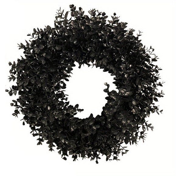 NNETM Halloween Black Wreath Door Wall Fence Decor