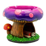 Fantasy Mushroom House Resin Ashtray with Storage