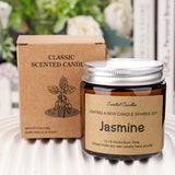 NNETM Jasmine Scented Soy Wax Candle in Glass Bottle
