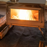 NNETM Stainless Steel Firewood Stove with Chimney - Outdoor Portable Camping Heater