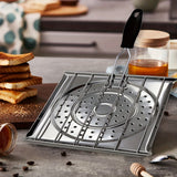 NNETM Stainless Steel Stove Top Toaster with Foldable Handle