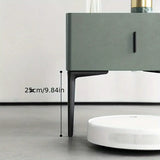 NNETM Black Metal Legs & Handles Bedside Table