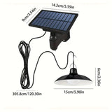 NNETM Double Head Solar Hanging Light Motion Sensor - LED Pendant Lamp with Remote Control