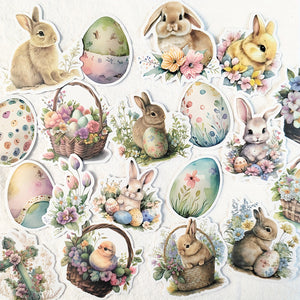 NNETM 50pcs Easter Bunny Rabbit Egg Stickers for DIY Crafts
