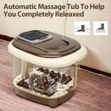 NNETM Electric Foot Spa Bath Massager with Shiatsu Rollers(Brown)