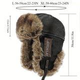 NNETM Winter Trapper Hat with Faux Fur & PU Leather
