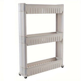 NNETM 3-Layer Slim Refrigerator Edge Gap Organizer Cart