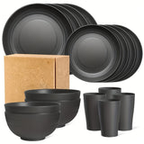 NNETM Unbreakable Tableware Set for Home & Camping (16pcs)