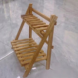 NNETM Organize in style with this sturdy wooden double-layer trapezoidal storage rack